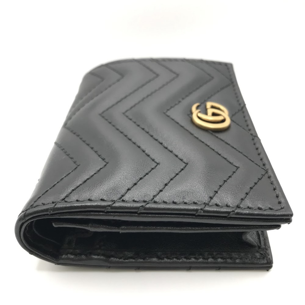GUCCI GG Marmont Double GG Wallet Bi fold Black - Picture 4 of 12